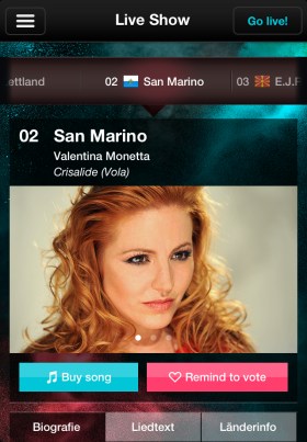 eurovision song contest app live show