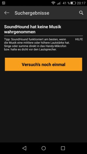 SoundHound kein Treffer