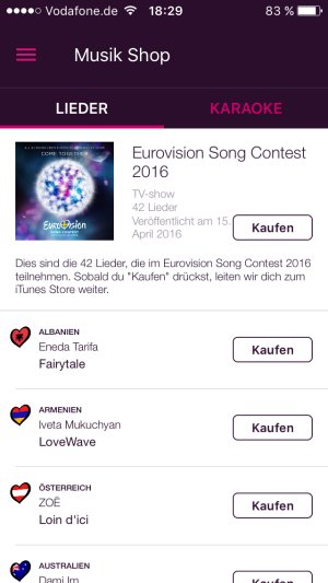 eurovision song contest 2016 musik shop