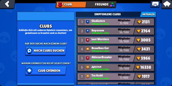 Brawl Stars Club Finden Fur Deutsche Spieler Clubwerbung Check App - wie macht man in brawl stars einen zweit account