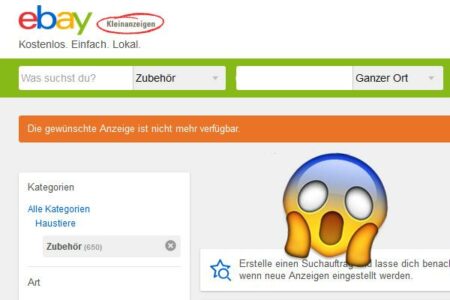 Ebay Kleinanzeigen Anzeige Geloscht