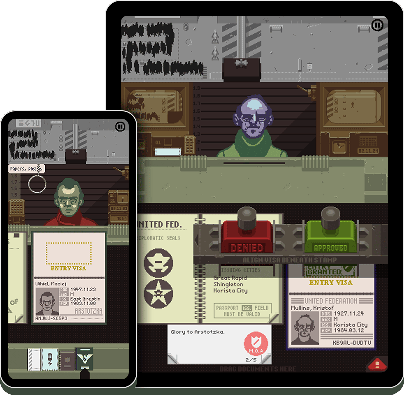 Papers, please Der GrenzbeamtenThriller als App CheckApp