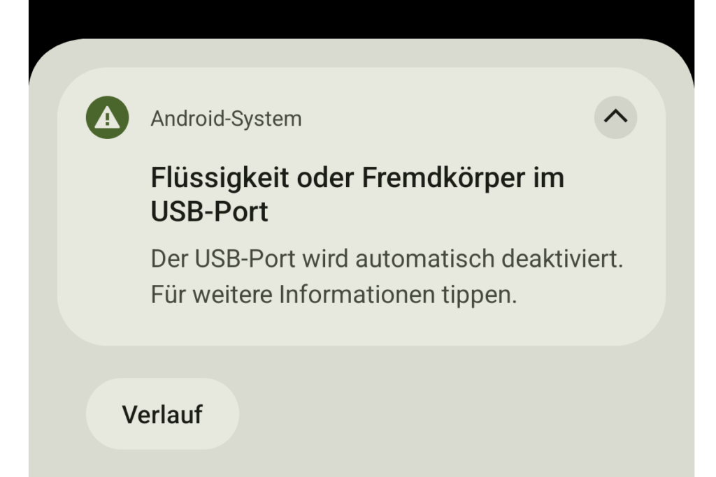Android: „Flüssigkeit oder Fremdkörper im USB-Port“ – warum diese Meldung immer noch auftaucht